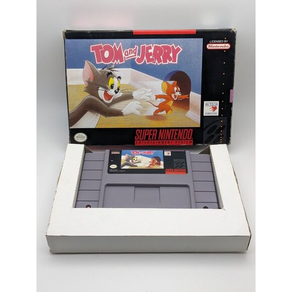 Tom and Jerry (Super Nintendo SNES, 1993) w/ Game & Box ~ Tested & Works VTG - Picture 10 of 12